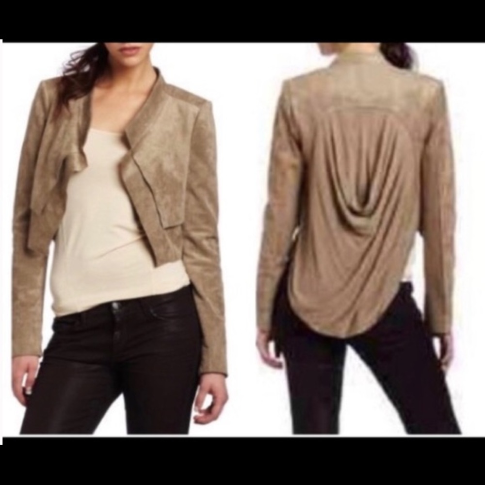 BCBGMaxAzria suede draped jacket size M